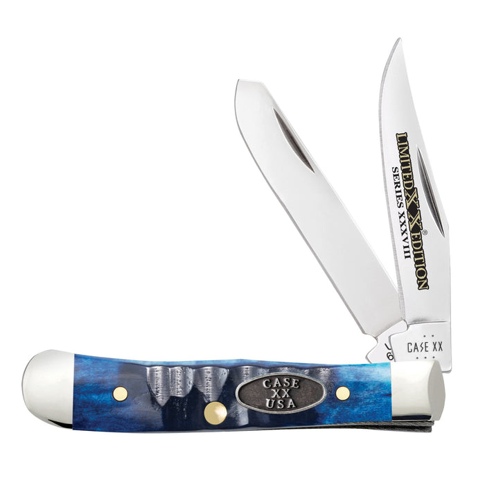 Case 53984- Limited XX Edition XXXVIII Series Ocean Blue Bone Gator Jig Tiny Trapper (62154 SS)