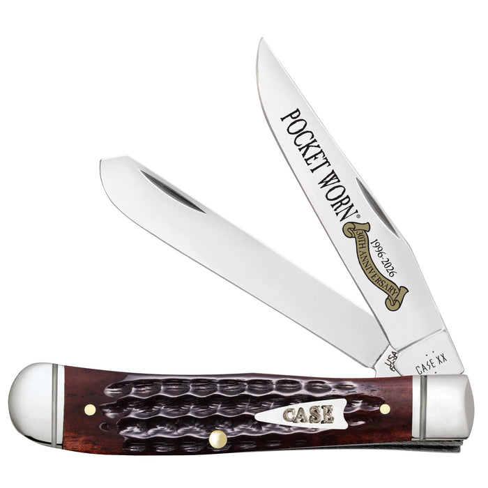 Case 55230 - Pocket Worn Mahogany Bone Corn Cob Jig Trapper (6254 SS) Fluted