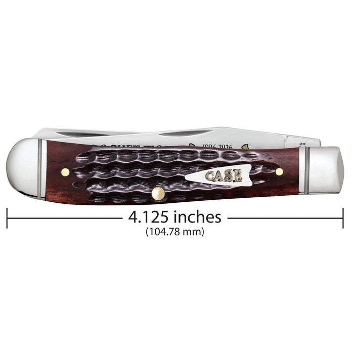 Case 55230 - Pocket Worn Mahogany Bone Corn Cob Jig Trapper (6254 SS) Fluted
