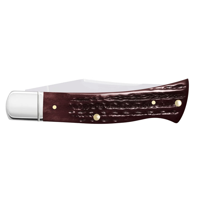 Case 55237 - Pocket Worn Mahogany Bone Corn Cob Jig Case Axe Handle (BR61135 SS) - Fluted