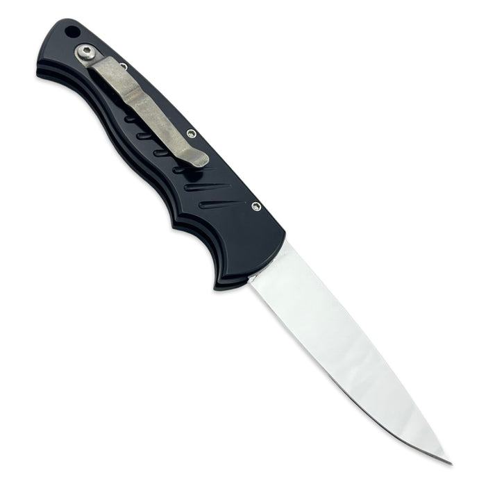 Piranha P1 Pocket Black Plain Edge Mirror Finish