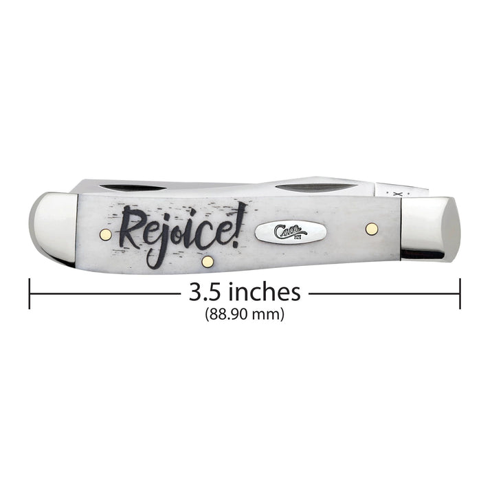 Case 60865 - Religious Natural Bone Smooth Mini Trapper (6207  SS) Psalms 118:24