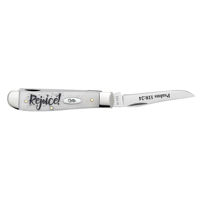 Case 60865 - Religious Natural Bone Smooth Mini Trapper (6207  SS) Psalms 118:24