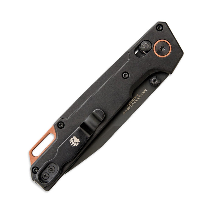 Bear & Son Nekama Black & Copper Aluminum Handle Modified Tanto Blade