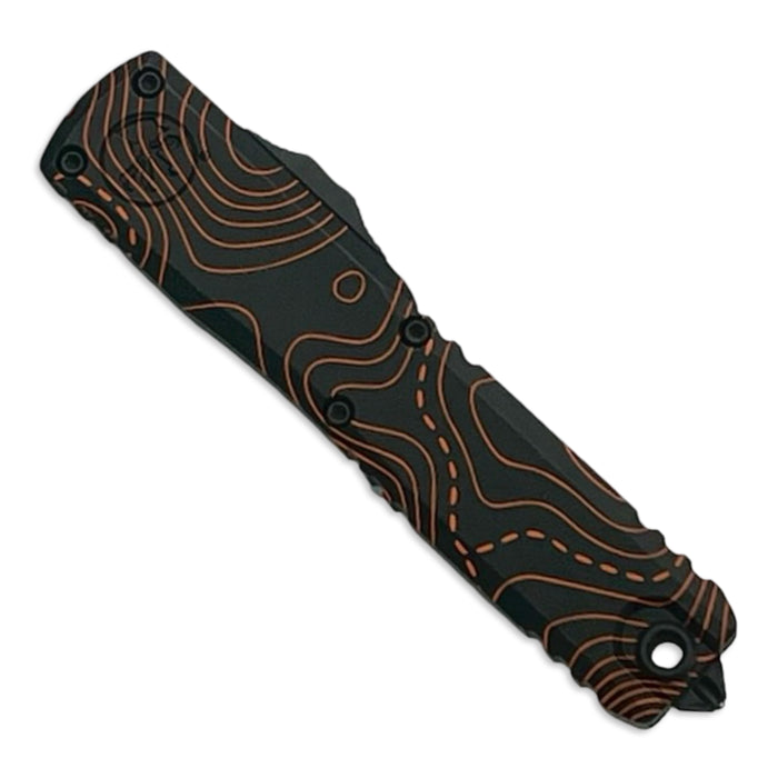 Microtech 11224-1TPBKORCS - Ultratech D/E Gen IV Signature Series Topographic Black/Orange Camo Standard