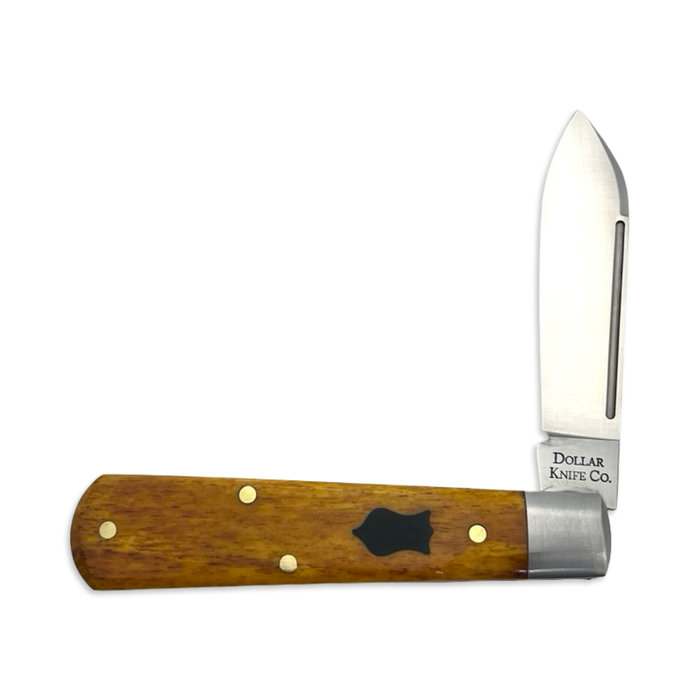 Dollar Knife Co. Orange Smooth Bone Black Shield