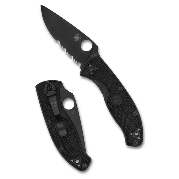 Spyderco C122PSBBK - Tenacious Lightweight Black Partially Serrated
