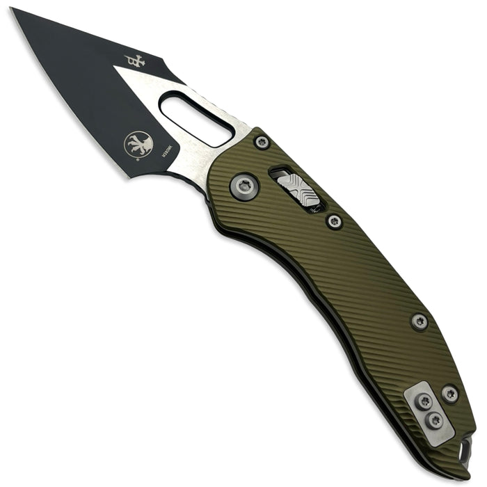 Microtech 169RL-1FLOD - Stitch S/E RAM-LOK Fluted Aluminum OD Green Standard