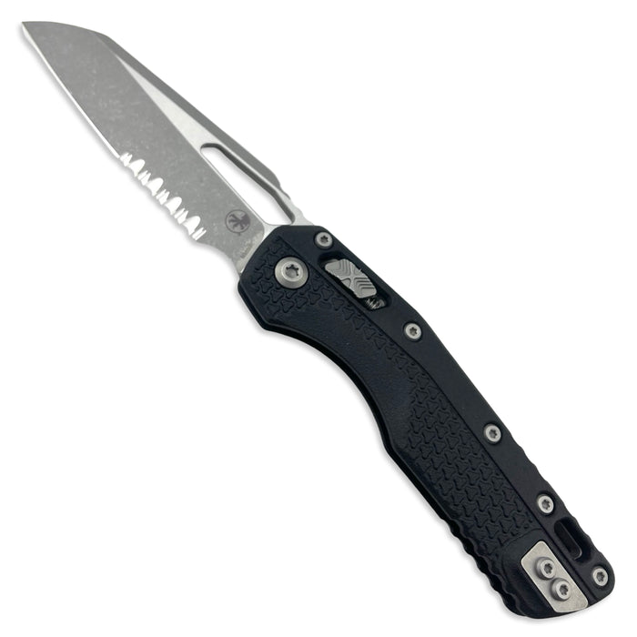 Microtech 210T-11APPMBK - MSI S/E Tri-Grip Polymer Black Apocalyptic Partially Serrated