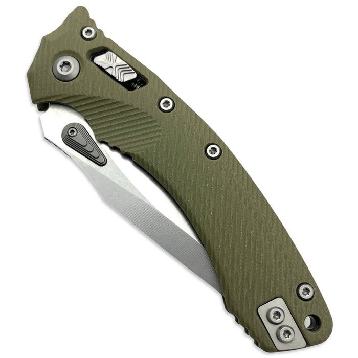 Microtech 137RL-11FLGTOD - Amphibian RAM-LOK S/E Fluted G10 OD Green Stonewash P/S