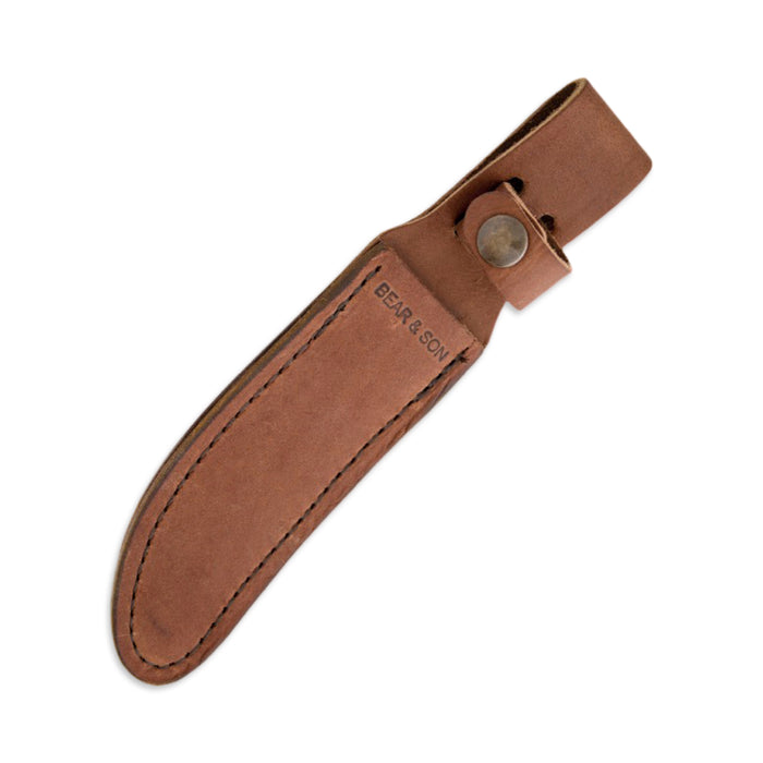 Bear & Son 577 - Genuine India Stag Bone Finger Groove Skinner w/ Leather Sheath