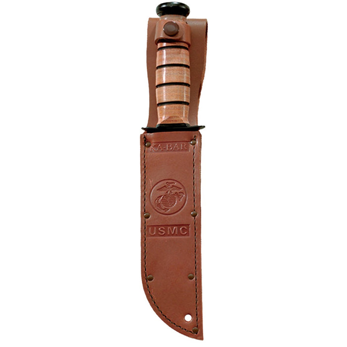 Kabar 1250 - Short USMC Leather Sheath, Straight Edge