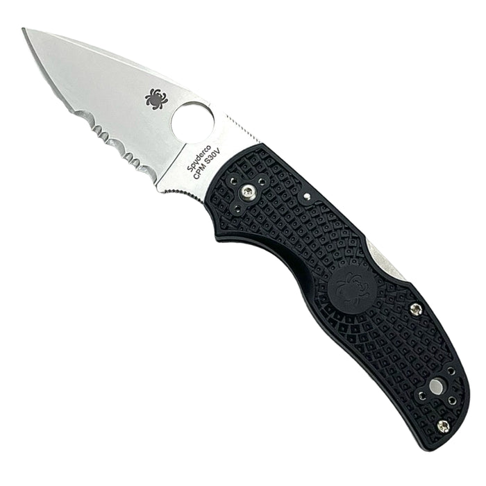 Spyderco C41PSBK5 - Native 5 Black FRN S30V Partially Serrated