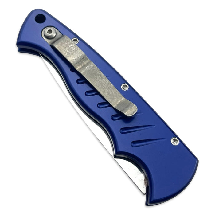 Piranha P1 Pocket Blue Plain Edge Mirror Finish