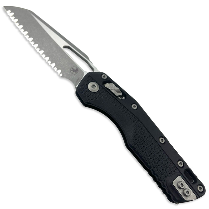 Microtech 210T-12APPMBK - MSI S/E Tri-Grip Polymer Black Apocalyptic Full Serrated