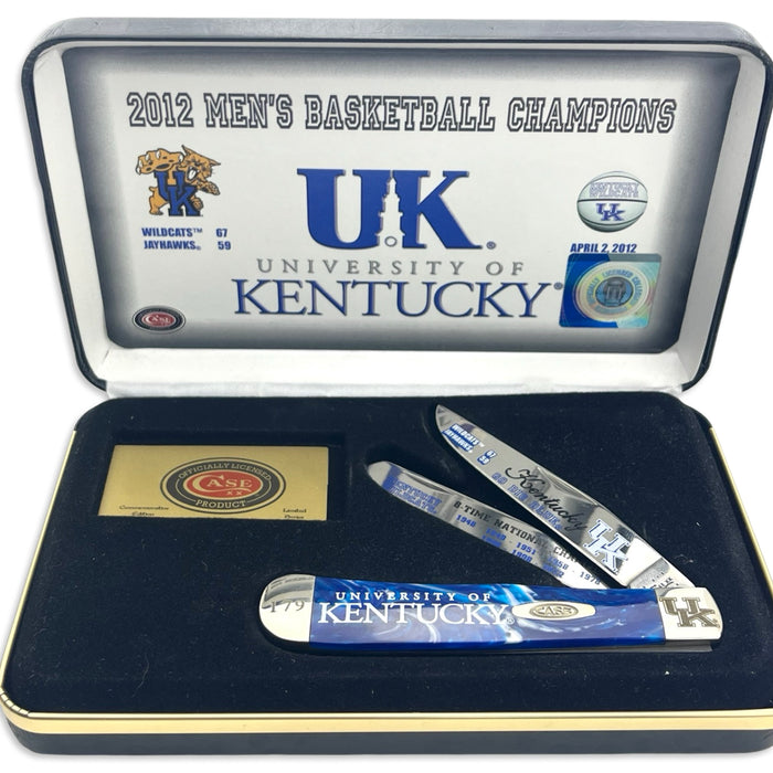 Vintage Case 2012 University of Kentucky NCAA Champions Blue Kirinite Trapper