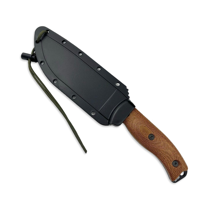 ESEE 6PB-011 - Black Blade Natural Micarta Handle w/ Black Sheath
