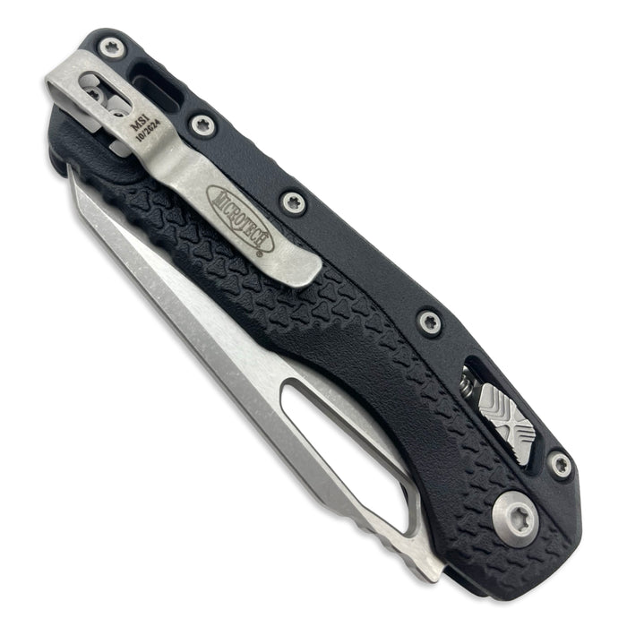 Microtech 210T-11APPMBK - MSI S/E Tri-Grip Polymer Black Apocalyptic Partially Serrated