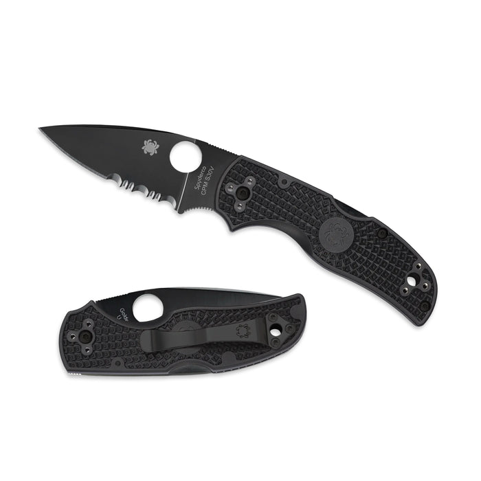 Spyderco C41PSBBK5 - Native 5 Lightweight Black Combination Edge