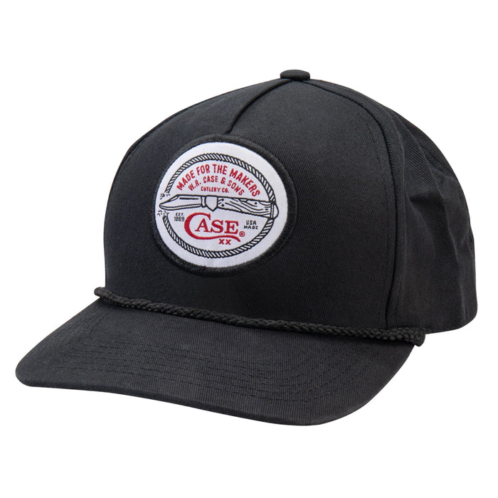 Case 41190 - Cap Ball Flip Up Black W/Embroidered Knife Patch