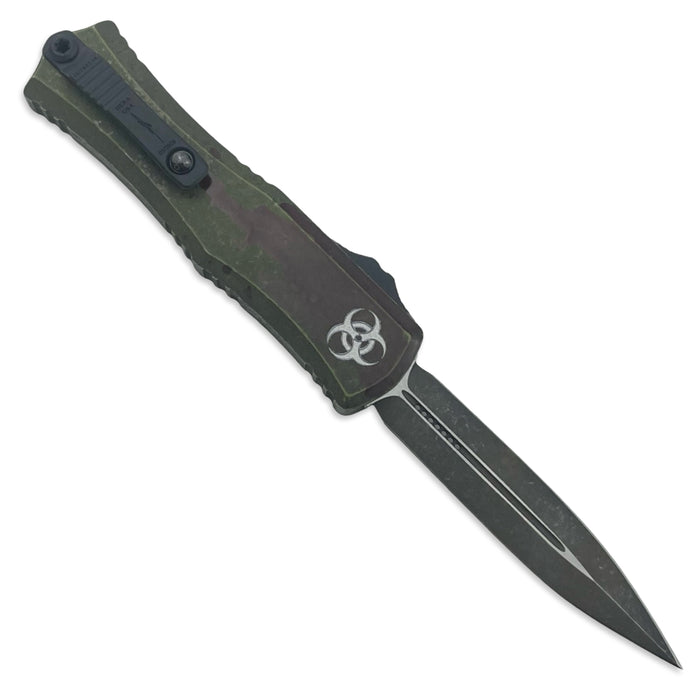 Microtech 1702M-1OBDS - Hera II Mini D/E Outbreak Signature Series Deep Engraved Standard