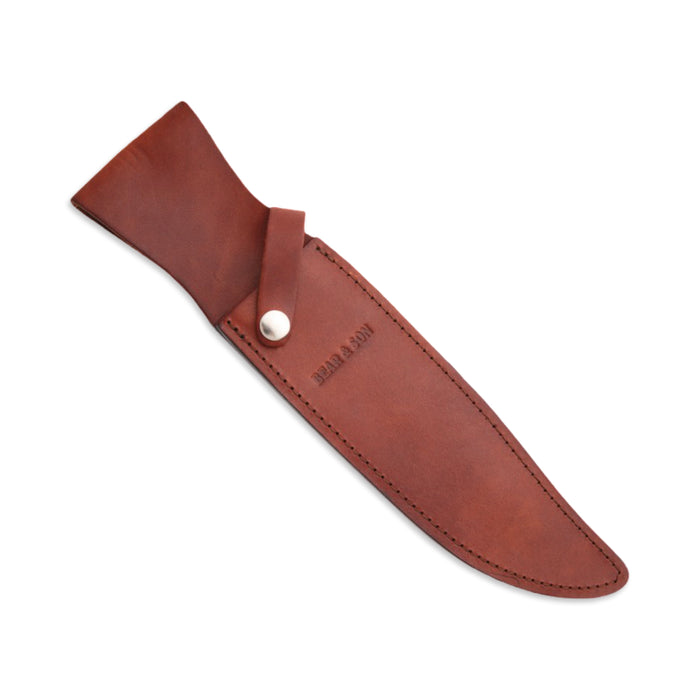 Bear & Son 502 - American STD Bowie Genuine India Stag Bone w/ Leather Sheath