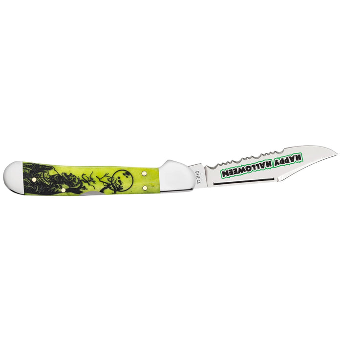 Case 10632 - Halloween Lime Green Bone Smooth Mini Copperlock (61749L SS)