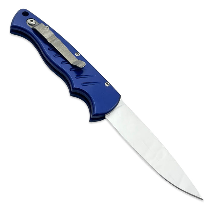 Piranha P1 Pocket Blue Plain Edge Mirror Finish