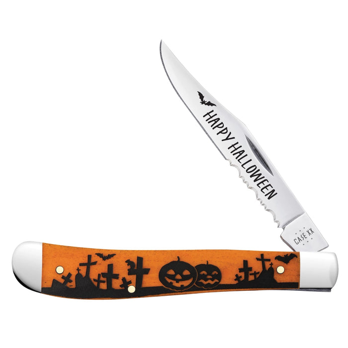 Case 10631 - Halloween Persimmon Orange Smooth Bone Slimeline Trapper (61048 SS)