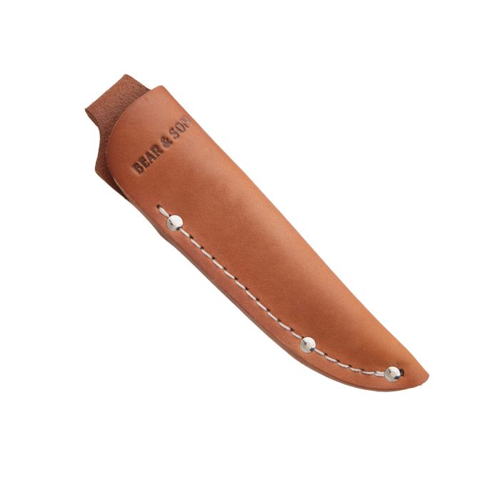 Bear & Son 563D - Genuine India Stag Bone Damascus Hunter w/ Leather Sheath