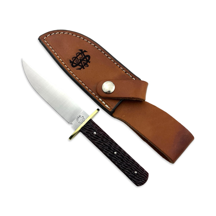 Schatt & Morgan Red Jig Bone Fixed Blade