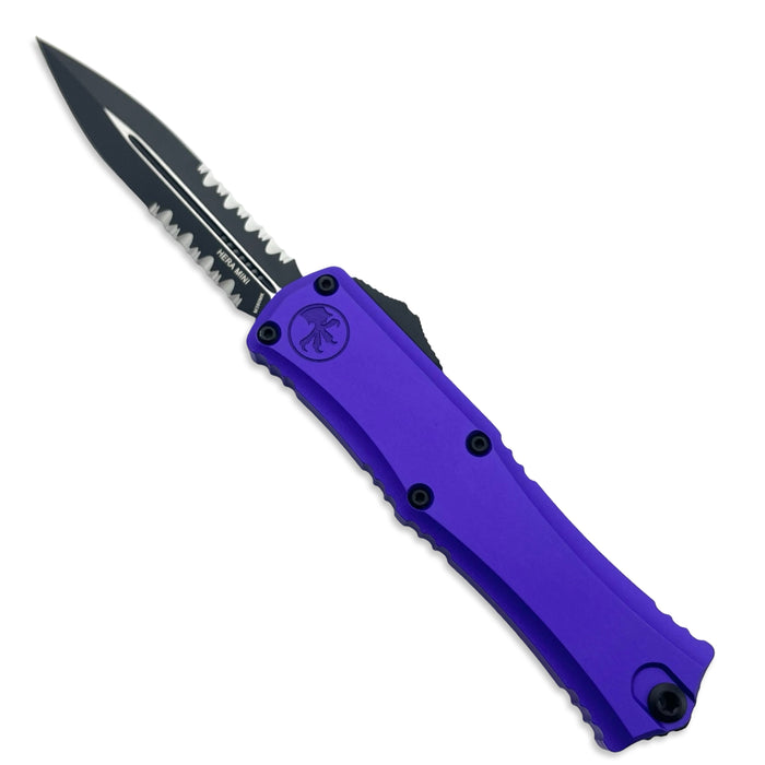 Microtech 1702M-2PU - Hera II Mini D/E Purple Partial Serrated