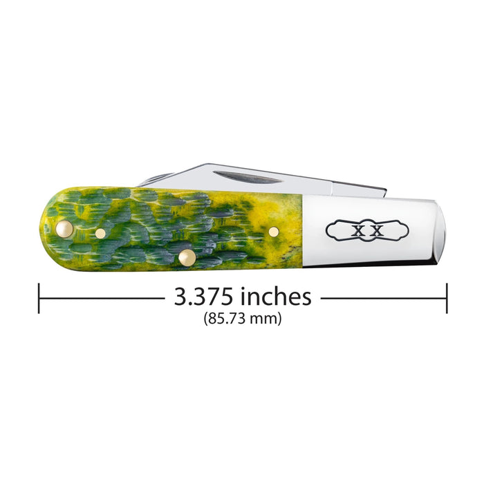 Case 27865 - Green Apple Bone Peach Seed Jig Barlow (62009 1/2 SS)