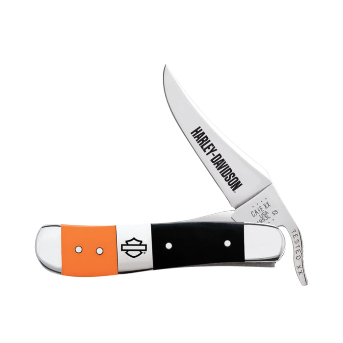 Case 52245 - Harley-Davidson Orange & Black Synthetic Smooth RussLock (41953L SS) W/Wood Box