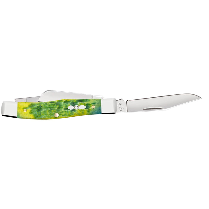 Case 27862 - Green Apple Bone Peach Seed Jig Medium  Stockman (63032 SS)