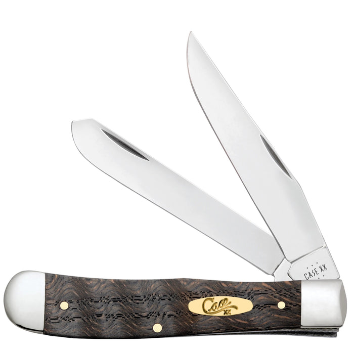 Case 14000 - Black Curly Oak Wood Smooth Trapper (7254 SS)