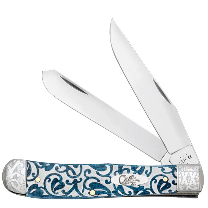 Case 10750 - Embellished Ivy Mediterranean Blue Bone Smooth Trapper (6254 SS)