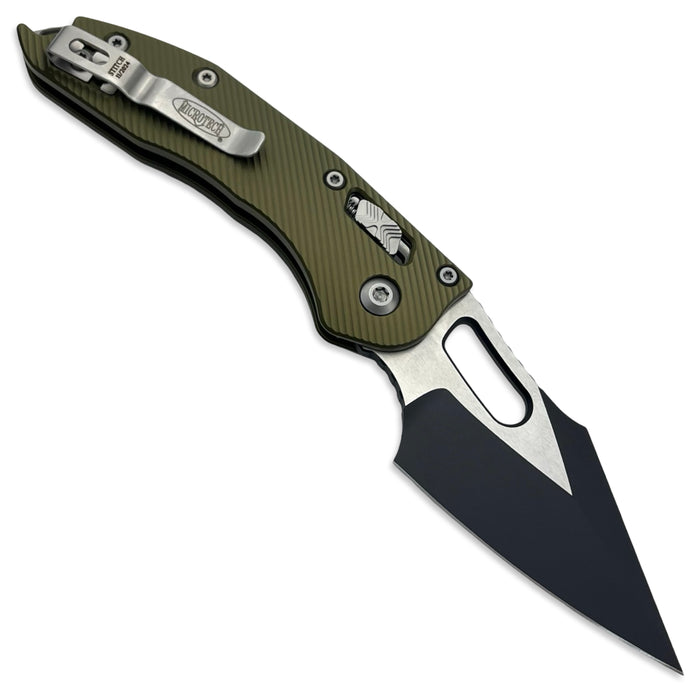 Microtech 169RL-1FLOD - Stitch S/E RAM-LOK Fluted Aluminum OD Green Standard