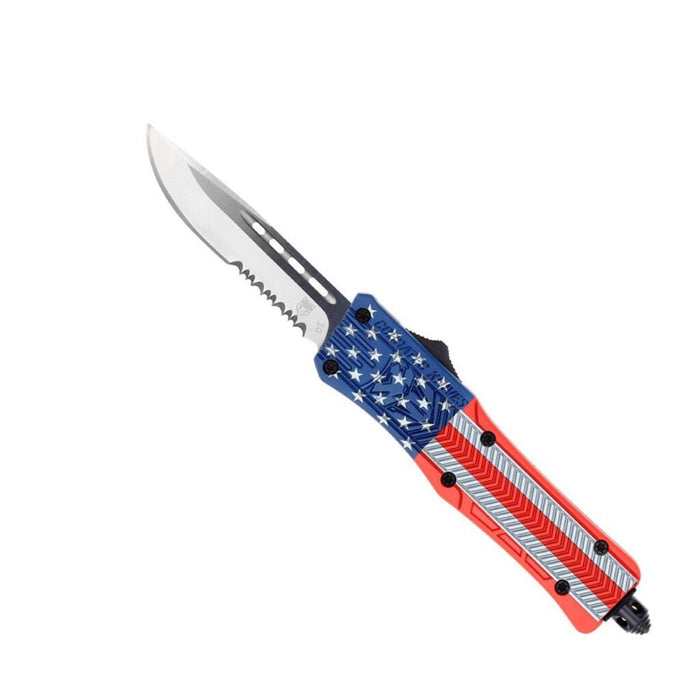 CobraTec Small CTK-1 Cerakote American Flag - Drop Serrated