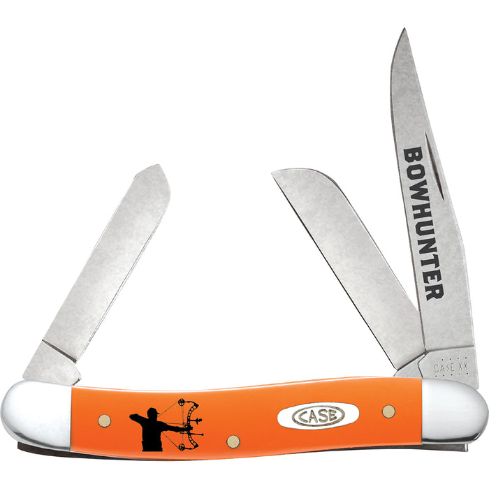 Case Smooth Orange Synthetic "Bowhunter" Medium Stockman
