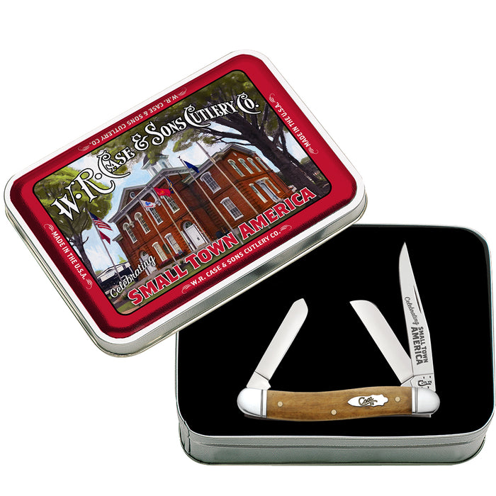 Case Smooth Antique Bone Courthouse Square Medium Stockman Gift Set