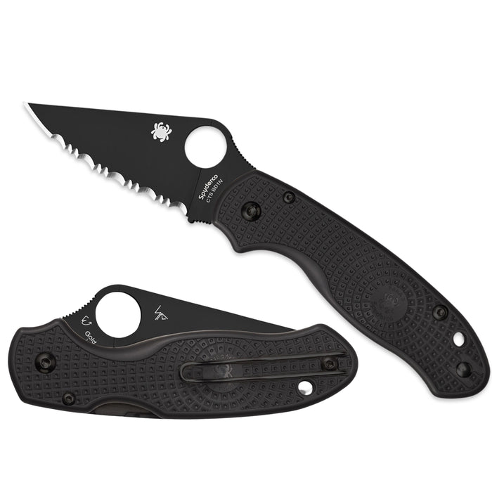 Spyderco C223SBBK - Para 3 Lightweight Black Blade Spyder Edge