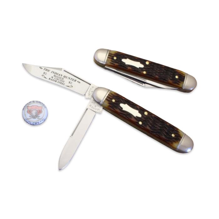 Maher & Grosh 541225 -"The Indian Hunter" Antique Yellow Jigged Bone