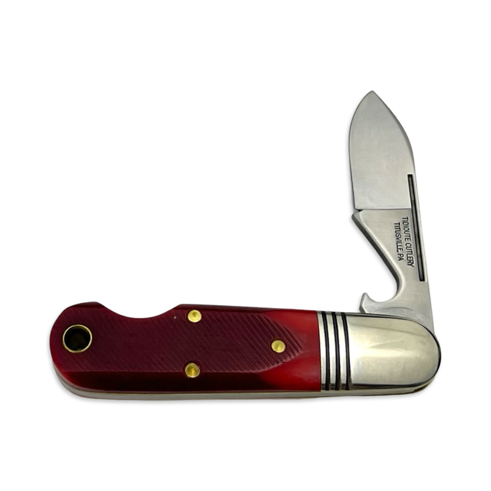 Great Eastern Cutlery 252123 - Tidioute Cutlery Beerlow Red Sawcut Bone