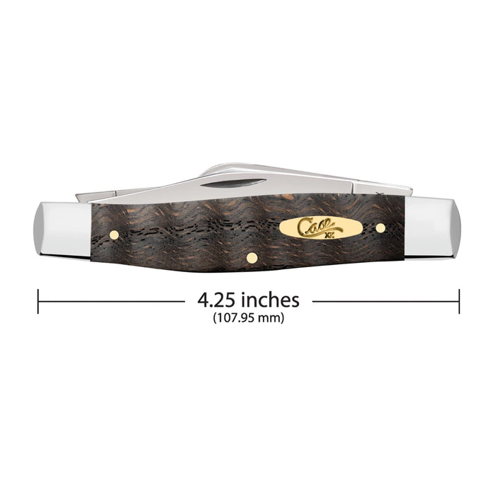 Case 14004 - Black Curly Oak Wood Smooth Large Stockman (7375 SS)