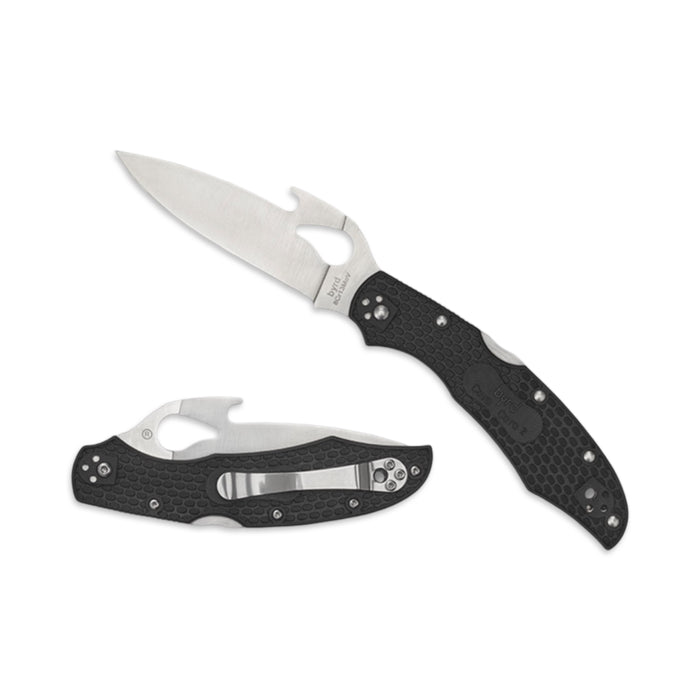 Spyderco BY03PBK2W - Byrd Cara Cara 2 Black Lightweight Emerson Opener Plainedge