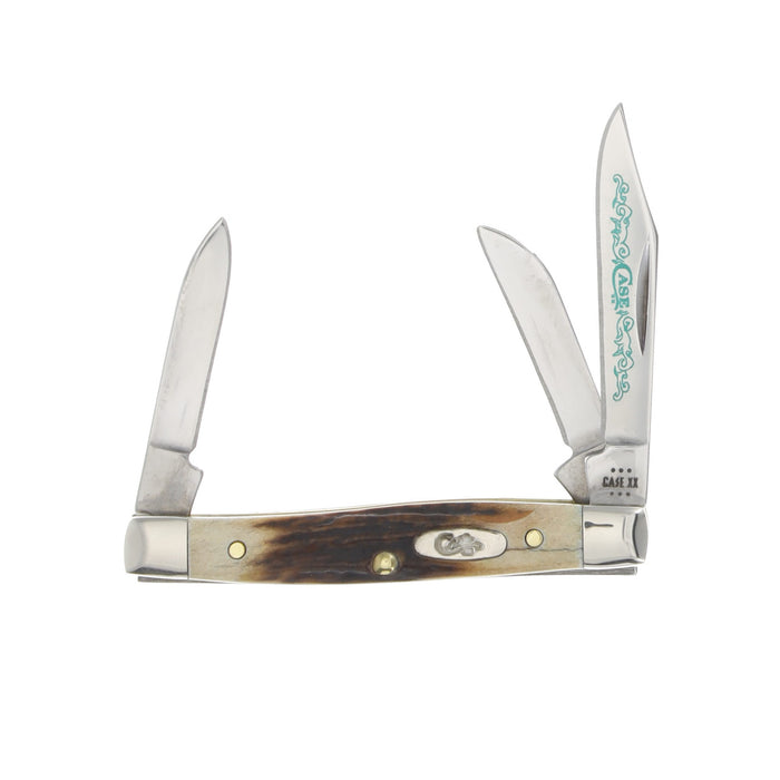 Case Stag Small Stockman Green Scroll