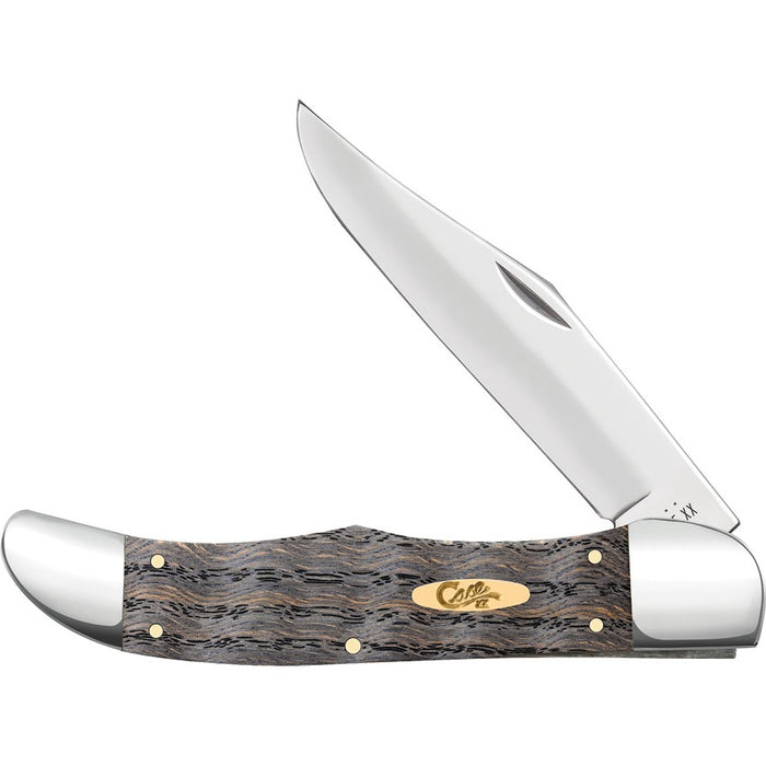 Case 14008 - Smooth Black Curly Oak Folding Hunter (7165 SS)