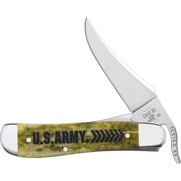 Case 15058 - Smooth Olive Green Bone U.S. Army Russlock