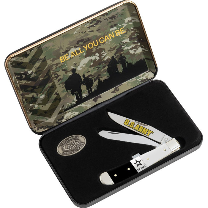 Case 15059 - Smooth Black & White Synthetic U.S. Army Trapper Gift Set